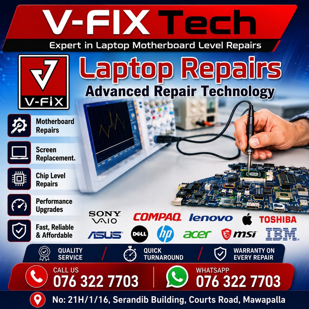V-FIX TECH Laptop repair & service MW! Cover